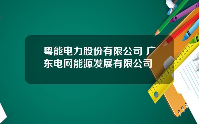 粤能电力股份有限公司 广东电网能源发展有限公司